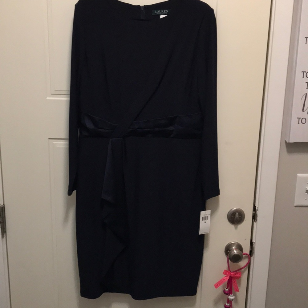 NWT Ralph Lauren Navy Blue Dress 14